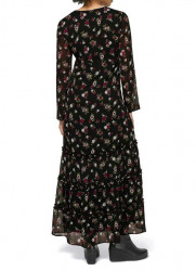 Šifónové maxi šaty s kvetinovou potlačou Linea Tesini, čierno-farebné #3