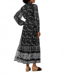 Šifónové maxi šaty s potlačou HEINE, čierno-biele #3