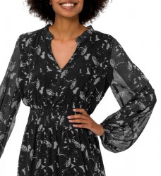 Šifónové maxi šaty s potlačou HEINE, čierno-biele #4