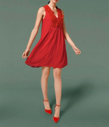 Šifónové šaty Babydoll Heine B.C., červené