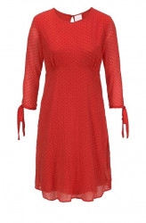 Šifónové šaty s bodkovaným vzorom VILA Clothes, červené