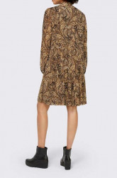 Šifónové šaty s paisley potlačou Linea Tesini, čokoládovo-okrová #3
