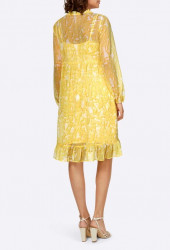 Šifónové šaty s volánmi Ashley Brooke, žlté #3