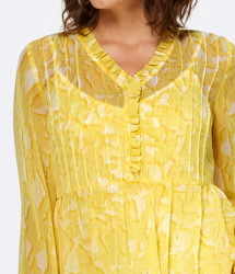 Šifónové šaty s volánmi Ashley Brooke, žlté #4