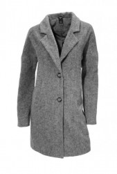 Sivý vlnený kabát s kožušinou HEINE - B.C. #1