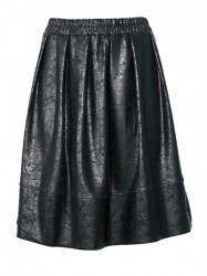 Skvelá imitácia koženej sukne, čierna #1