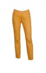 Strečové džínsy s kontrastným pásom Création L, horčicová #1