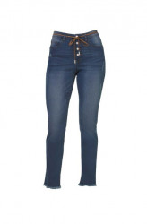 Strečové džínsy s opaskom Linea Tesini, modré #1
