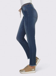 Strečové džínsy s opaskom Linea Tesini, modré #4