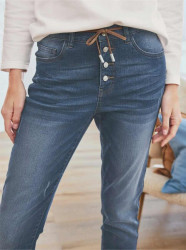 Strečové džínsy s opaskom Linea Tesini, modré #5