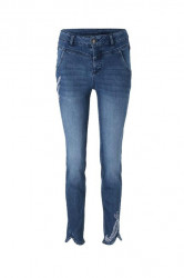Strečové džínsy s výšivkou Linea Tesini, modrá #1