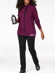 Tepláková súprava HIS, bobuľovo-čierna