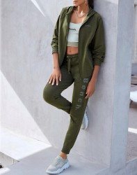 Teplákové nohavice BENCH, olivovo zelené #2