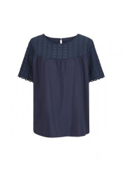Tričko s madeirovou čipkou Linea Tesini, modrá #1