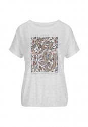 Tričko s potlačou a kamienkami Linea Tesini, biele #1