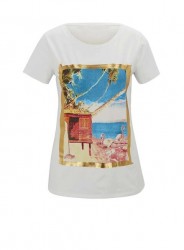 Tričko s potlačou Linea Tesini, krémová #1