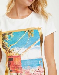 Tričko s potlačou Linea Tesini, krémová #4