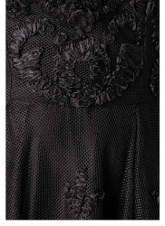 Večerné šaty vyšívané s tylovou sukňou, čierne #2