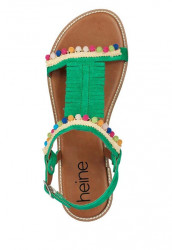 Veselé kožené sandále HEINE, zelené #3