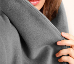 Vlnená fleecová bunda s kašmírom Création L Premium, melírovaná sivá #4