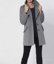 Vlnená fleecová bunda s kašmírom Création L Premium, sivá #2