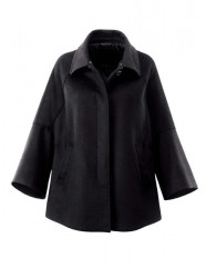 Vlnená fleecová bunda s umelou kožušinou Isabell Schmitt Collection, čierna #2