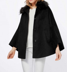 Vlnená fleecová bunda s umelou kožušinou Isabell Schmitt Collection, čierna #4
