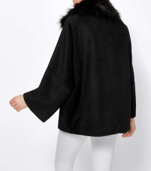 Vlnená fleecová bunda s umelou kožušinou Isabell Schmitt Collection, čierna #5