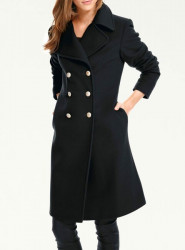 Vlnený fleecový kabát s kašmírom Heine, čierny #2