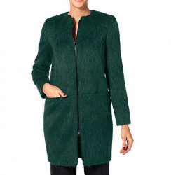 Vlnený flísový kabát, zelený #1