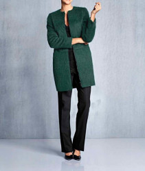 Vlnený flísový kabát, zelený #3