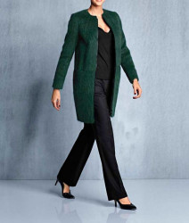Vlnený flísový kabát, zelený #4