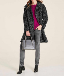Vlnený kabát s LEO vzorom Heine, sivo-čierna #1
