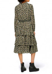 Volánové šaty s potlačou Linea Tesini, khaki-farebné #3