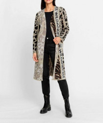 Žakarový pletený kabát so zvieracou potlačou HEINE, farebný #2