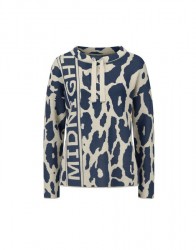 Žakárový pulóver Création L, modro-pieskový #1