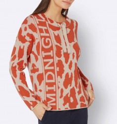 Žakárový pulóver Création L, oranžovo-pieskový #2