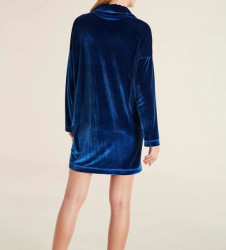 Zamatové mikino-šaty HEINE, modrá #3