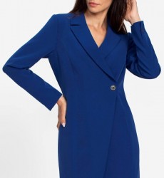 Zavinovacie šaty s ozdobným gombíkom HEINE, modré #4