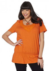 Žiarivé oranžové tričko Sheego #1