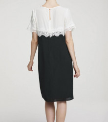 Žoržetové šaty s čipkou HEINE, čierno-biele #3