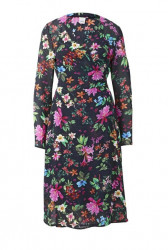 Žoržetové zavinovacie šaty s kvetinovou potlačou HEINE, čierno-farebné #1