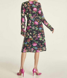 Žoržetové zavinovacie šaty s kvetinovou potlačou HEINE, čierno-farebné #3