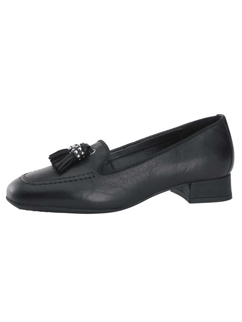 Kožené topánky so strapcami Heine, čierne