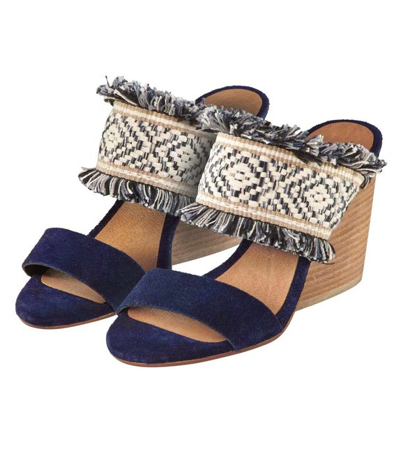 Modro-béžové etno sandále