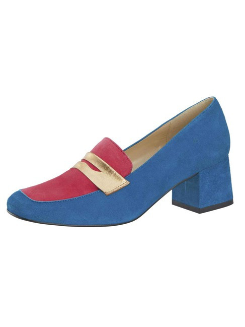 Semišové topánky HEINE, modro-ružová